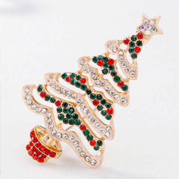 Vintage Christmas Tree Pin - Picture 3 of 8